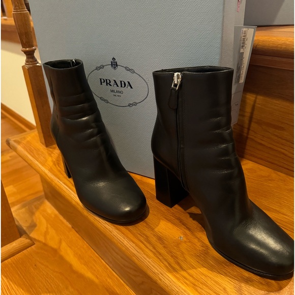 Prada black leather booties - Picture 1 of 5